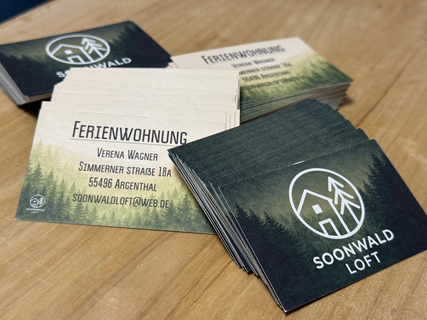 Visitenkarten der Ferienwohnung Soonwald Loft